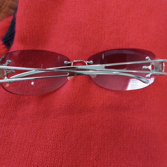 Celine Rimless Sunglasses with Light Blue Gradient Lenses and Silver Temples main image 4